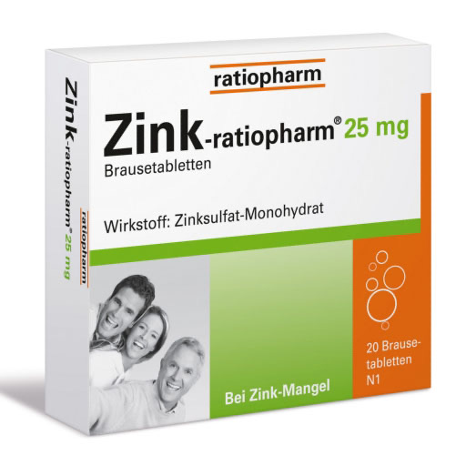 ZINK-RATIOPHARM 25 mg Brausetabletten