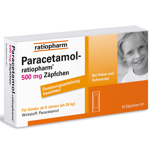 PARACETAMOL-ratiopharm 500 mg Z&auml;pfchen