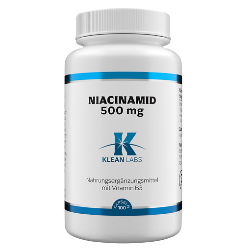 NIACINAMID B3 500 mg KLEAN LABS Kapseln