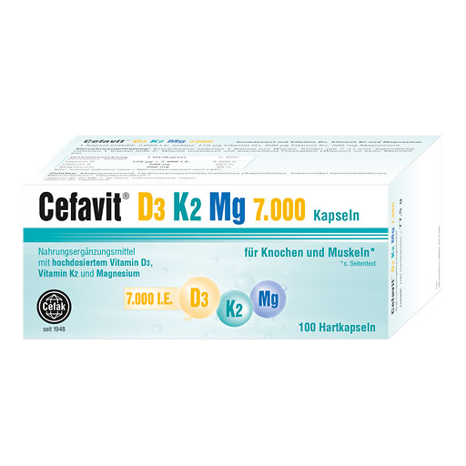CEFAVIT D3 K2 Mg 7.000 I.E. Hartkapseln
