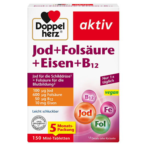 DOPPELHERZ Jod+Fols&auml;ure+Eisen+B12 Tabletten
