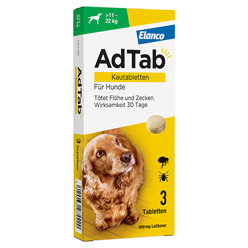 ADTAB 450 mg Kautabletten f&uuml;r Hunde >11-22 kg